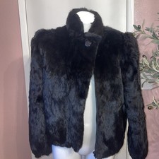 Beautiful Stunning Black 100% Rabbit Fur Coat...