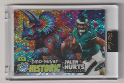 2024  WILD  CARD  -  DINO - MIGHT  HISTORIC  JALEN  HURTS  -  1/1
