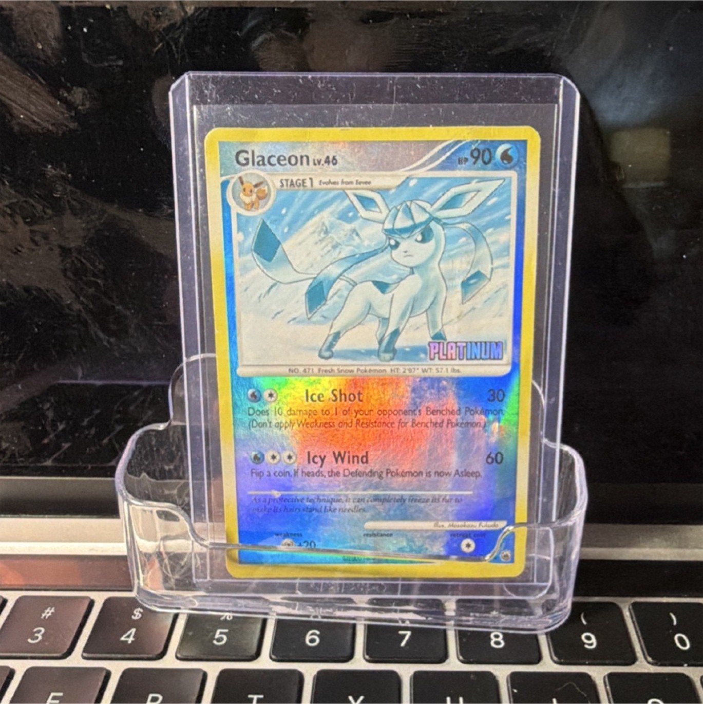 Pokémon Glaceon Platinum Holo 20/127 Stage 1 90HP 30 60 Card