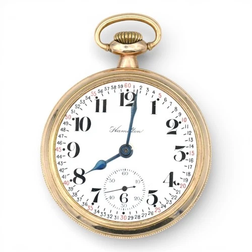 ANTIQUE HAMILTON GRADE 992 MONTGOMERY DIAL RAILROAD POCKET WATCH 21J GOLD FILL