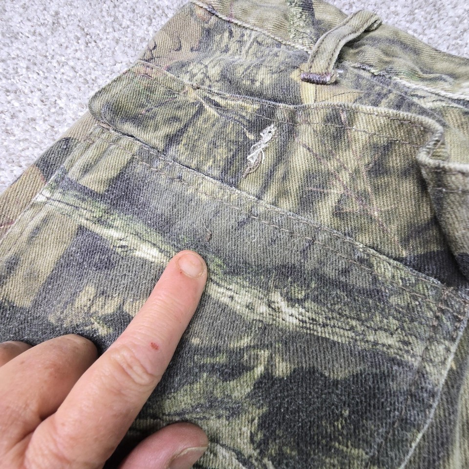 Mossy Oak Pants Mens 32x34 Green Camo Cargo Canvas Break-Up Infinity ...