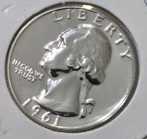 1961-P Silver Proof Washington Quarter 90% Silver Uncirculated US Coin 25c
