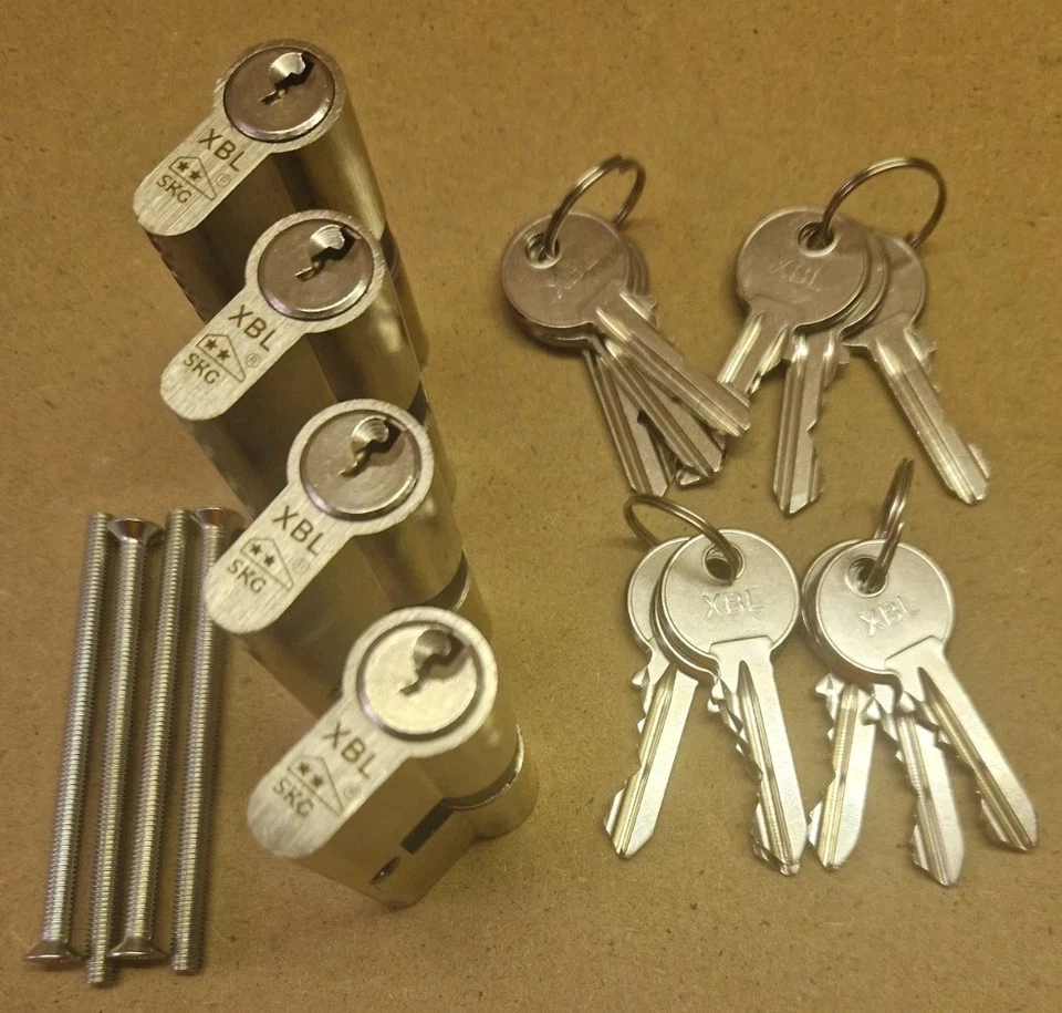 4pcs SKG Security Profile Cylinder Keyed Alike 30/30 with 12 Keys - Image 2 of 3
