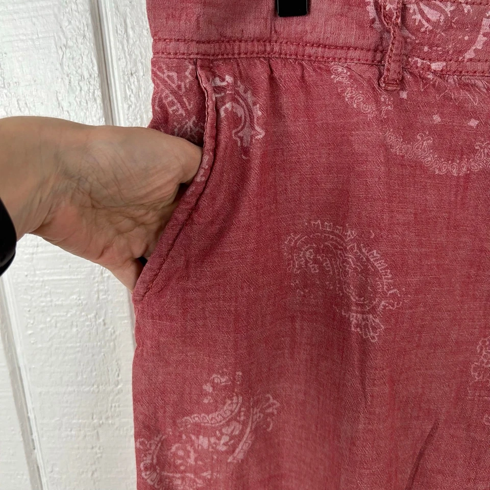 Шорты повседневные мужские Tommy Hilfiger классический крой шамбре красные опрятные классический размер 36 - Изображение 2 из 4