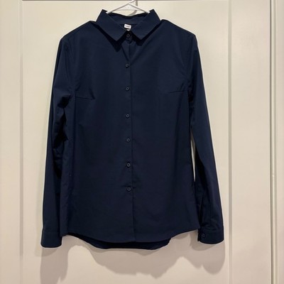 Ministry of Supply Navy Blue Performance Button Down Shirt Womens Medium M