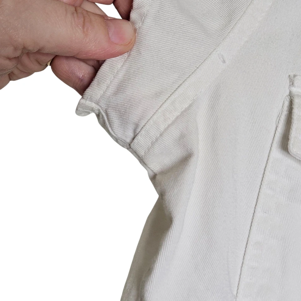 Camisa Blusa Top Mujer Ellemenno Blanca Cremallera Manga Corta Western M Corta Años 90 Foto 4 de 4