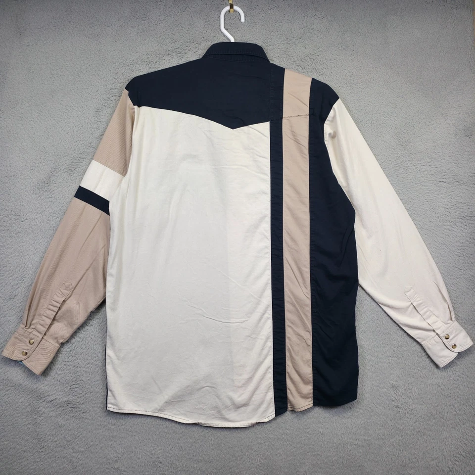 Wrangler Brushpopper Shirt Men LT Large Tall Pearl Snap Navajo Striped Aztec - Image 3 of 4