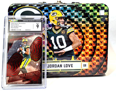 Panini Revolution Lunch Box Jordon Love w/ Card #20 Red Cosmo Shock Wave CGC 9