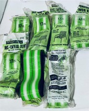 Vintage Lawn Chair Webbing Kit RE-WEB 119 ft 7 x7ft Bright Green/White NOS