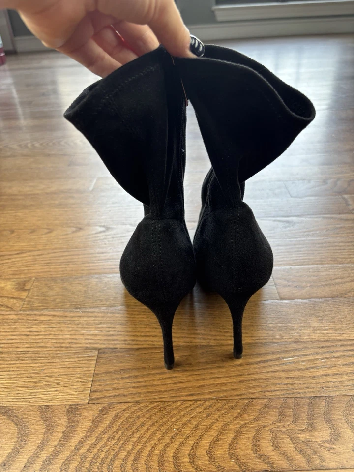 Botines Zara de tela negra con tacón de aguja cremallera lateral talla 40 Foto 4 de 4