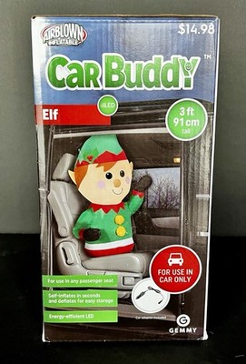 New Gemmy Car Buddy Holiday Elf 3 ft. LED Airblown Inflatable w/ Car Adaptor