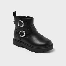 Cat  Jack Toddler Girls' Evie Lug Sole Ankle Boots Round Toe