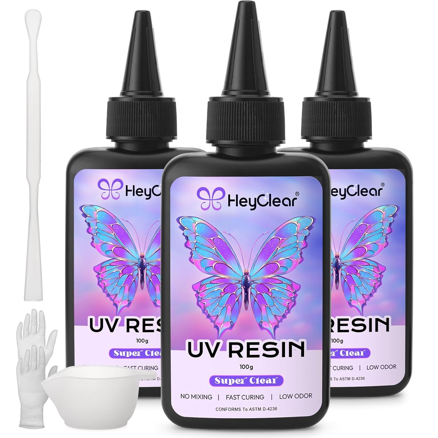 300g UV Resin kit with Casting Tools -Super Clear, Hard, Low Odor, Premixed U...