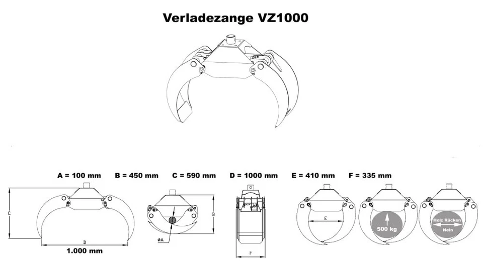 Verladezange für Holz / Holzgreifer - Euroaufnahme - Bild 3 von 4