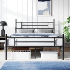 Metal Platform Bed Frame Full Size with Classical Headboard and Footboard, 14...