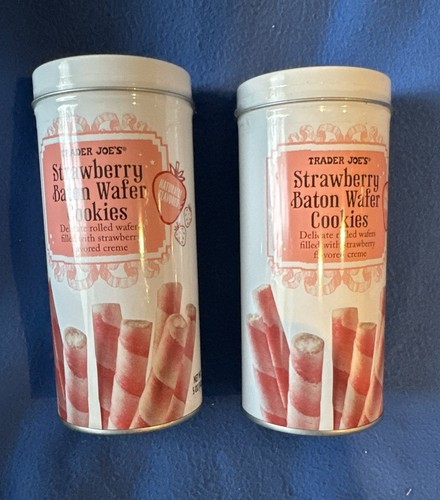 Trader Joe's Strawberry Baton Wafer Cookies 5oz 142g, 2 DOSEN, natürlich aromatisiert