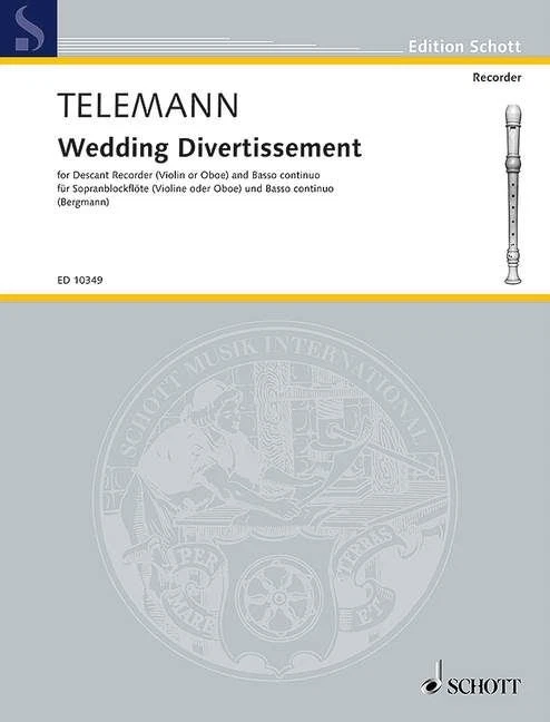 Wedding Divertissement Georg Philipp Telemann Book [Softcover] Soprano Recorder - Image 3 of 3