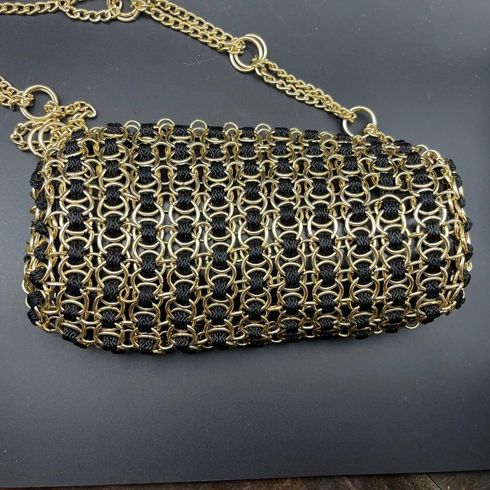 Vintage Walborg Paco Rabanne Gold Tone Chain Link Mod Bag Purse - Image 2 of 4