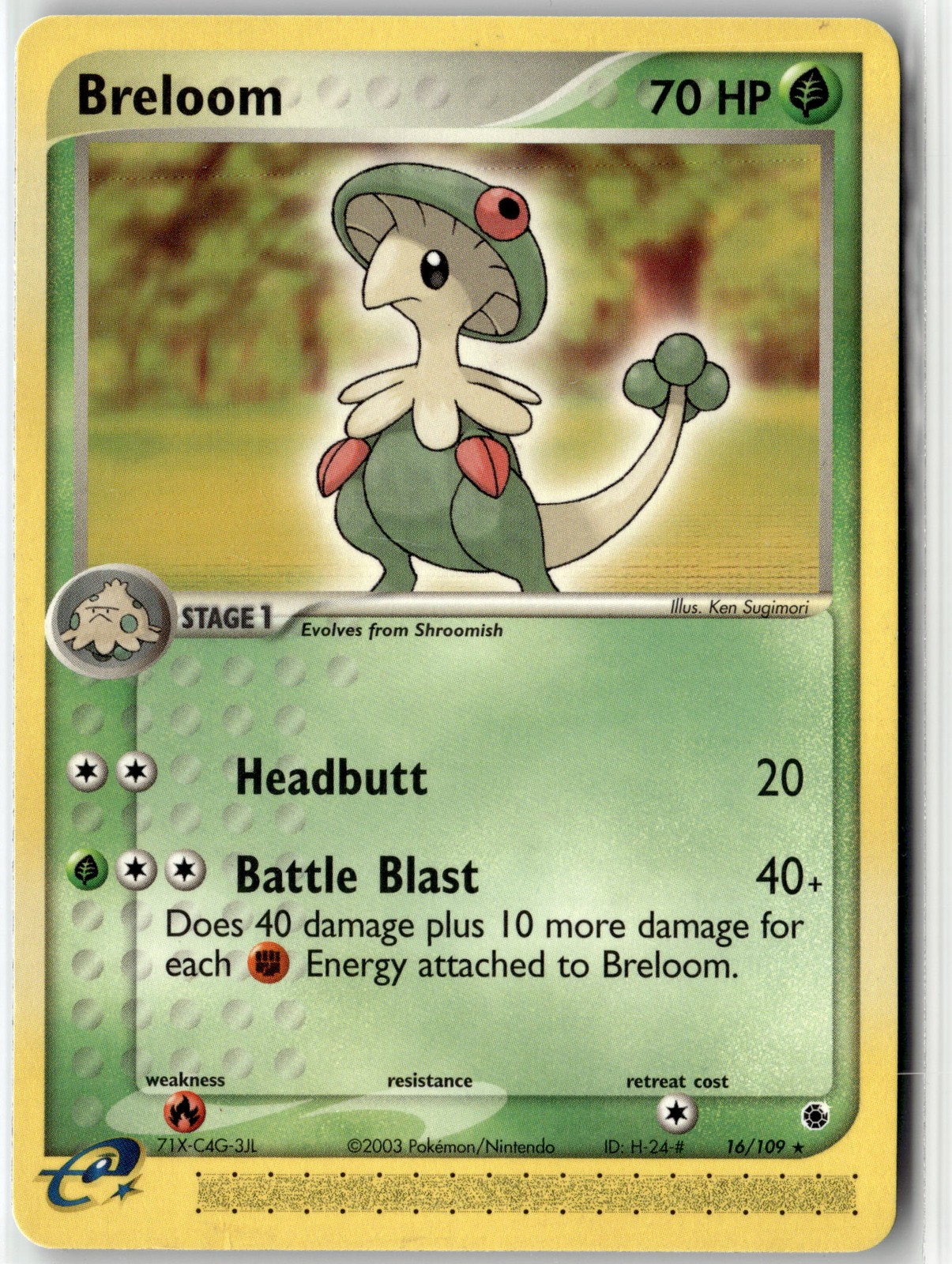 Breloom Rare Ruby and Sapphire 16/109 NM