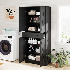 183cm Tall Modern Farmhouse Style Kitchen Pantry Storage Cupboard