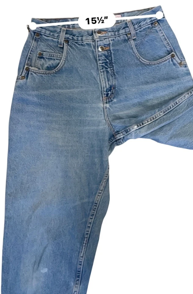 Vaqueros vintage Zena años 80 cintura alta cónicos doble botón EE. UU. talla 14 Foto 2 de 4