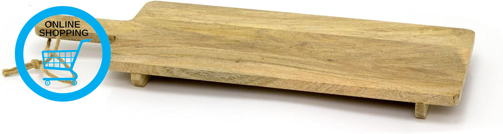 Extra Large Mango Wood Chopping Board on Legs | Rustic Wooden Kitchen Cutting Bo