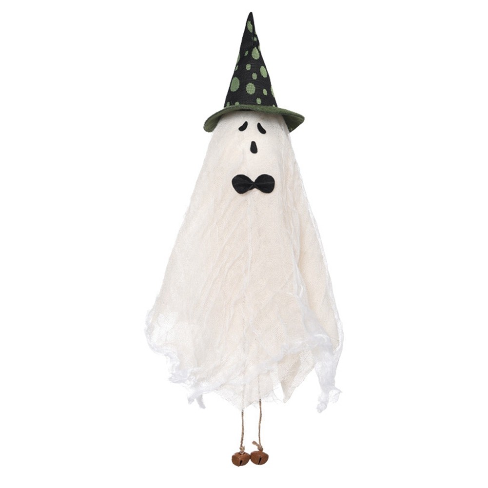 1PCS Halloween Hanging Ghosts with Green Witch Hat Cute Spooky Ghost4655