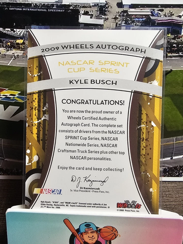 Kyle Busch 2008 Wheels On Card Auto - Image 2 of 2