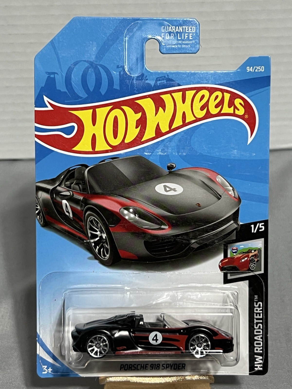 Hot Wheels | PORSCHE 918 SPYDER | 2018 casting HW Roadsters (black,10SP) 94/250