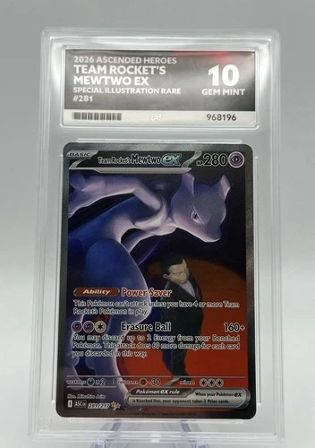 ACE 10 Team Rocket’s Mewtwo Ex 281/217 SIR Perfect Subgrades Ascended Heroes
