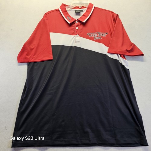 Gorilla Disc Golf Team Lone Star Disc Polo Shirt Men's Large Red Performance