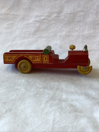 Antique Tommy Tucker Fire truck Wooden Toy 1933 - Picture 1 of 9
