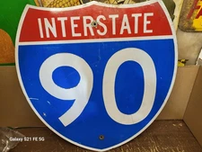 Retired I-90 Interstate Highway Aluminum Sign 24X24 Inches