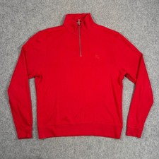 Burberry Brit Red Quarter Zip Lightweight Pullover Sweatshirt Men's Size XXL