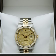 Rolex Datejust 16233 36 mm Champagne Jubilee Diamond Dial Jubilee 2001 Papers