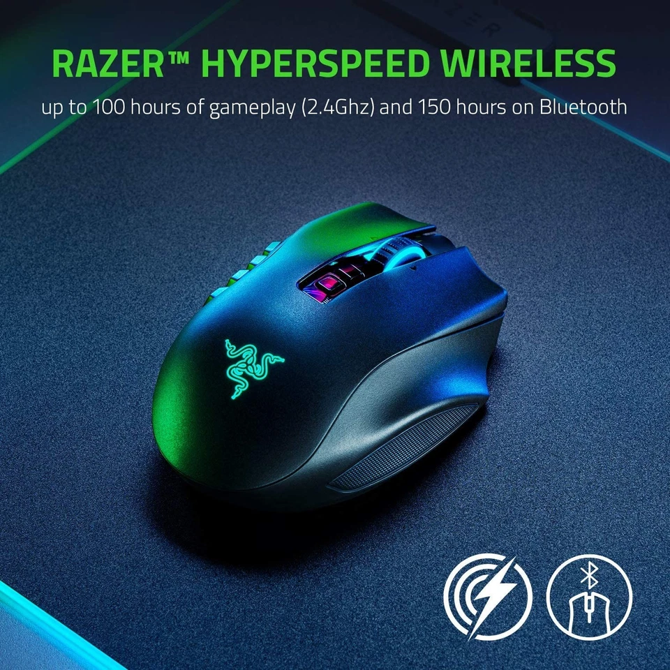 Razer Naga Pro Wireless Gaming Mouse Interchangeable Side Plate 2, 6, 12 Button - Image 3 of 4