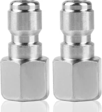 Pressure Washer Coupler - Stainless Steel 1/4" or 3/8" Male Quick Connect Plug