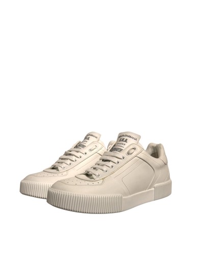 Dolce&Gabbana MIAMI Men White Sneakers 100% Leather Athletic Trainer Shoes EU 40 - Picture 3 of 8