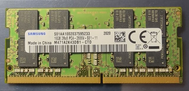 Samsung PC4-21300 PC4 2666V 16GB 1X16GB DDR4 2RX8 2666MHz 260pin Laptop Memory WN9422