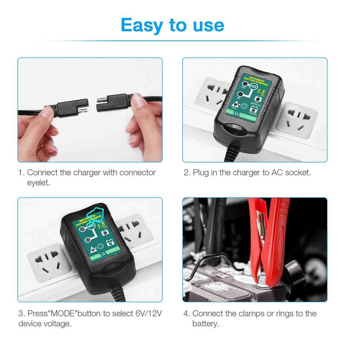 6V 12V Charger for John Deere Lawn & Garden Tractor Riding Mower