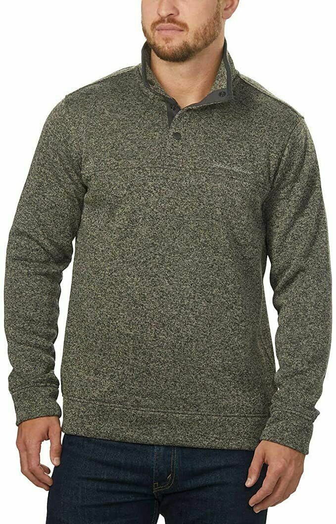 Eddie Bauer Mens Radiator Fleece Pullover Snap Front Top, Charcoal Heather XXL