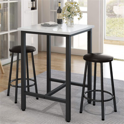 WISFOR High Square Bar Table Marble Desktop Coffee Table