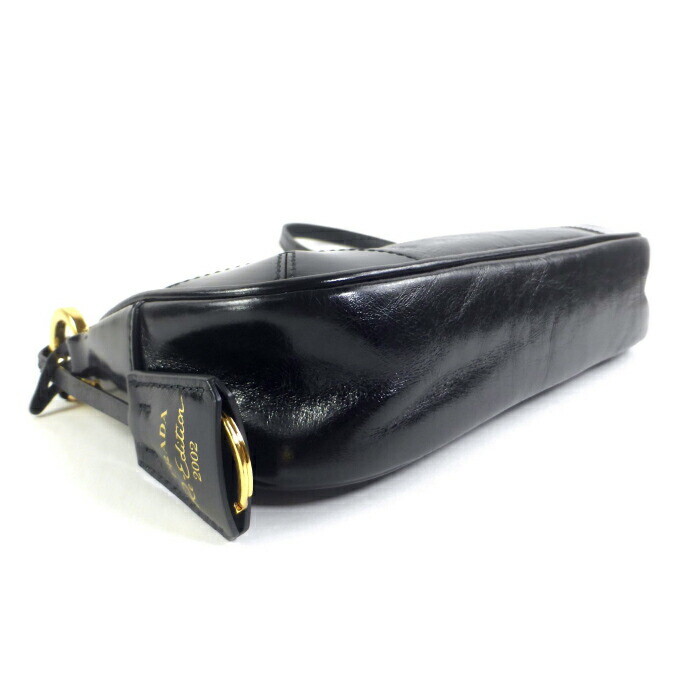 Prada Triangle Re-Edition 2002 Brushed Leather Shoulder Bag