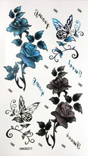 King Horse Rose Glitter Temporary Tattoos HM50311