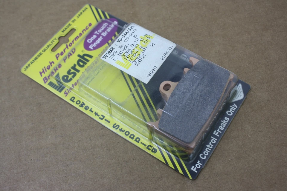 89-92 KAWASAKI NINJA ZX7/R & 1990 ZX11 PERFORMANCE PASTILLAS DE FRENO DELANTERAS METAL VESRAH Foto 2 de 4