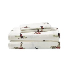 Eddie Bauer - King Sheet Set, Warm Breathable Cotton Flannel Bedding with Dee...