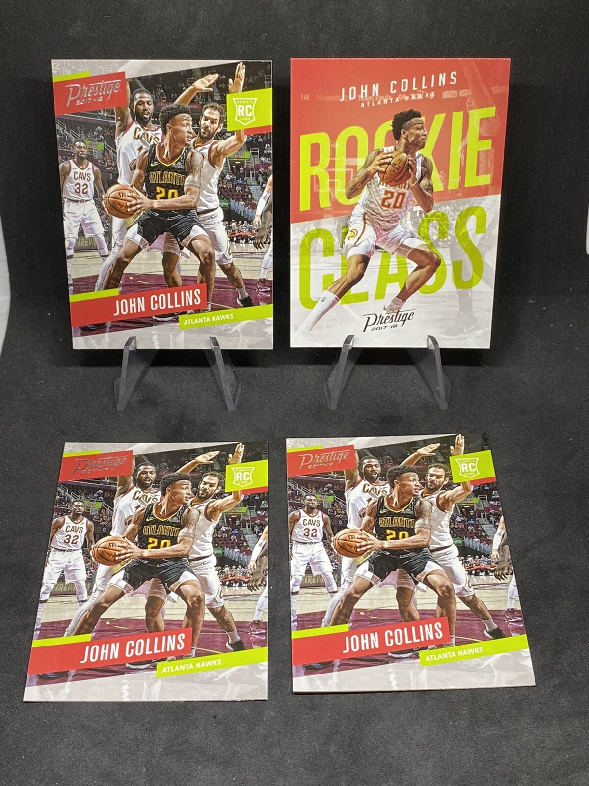 John Collins 4 RC Lot 2017-18 Prestige NBA Rookie. 3x #169, 1x Rookie Class #19