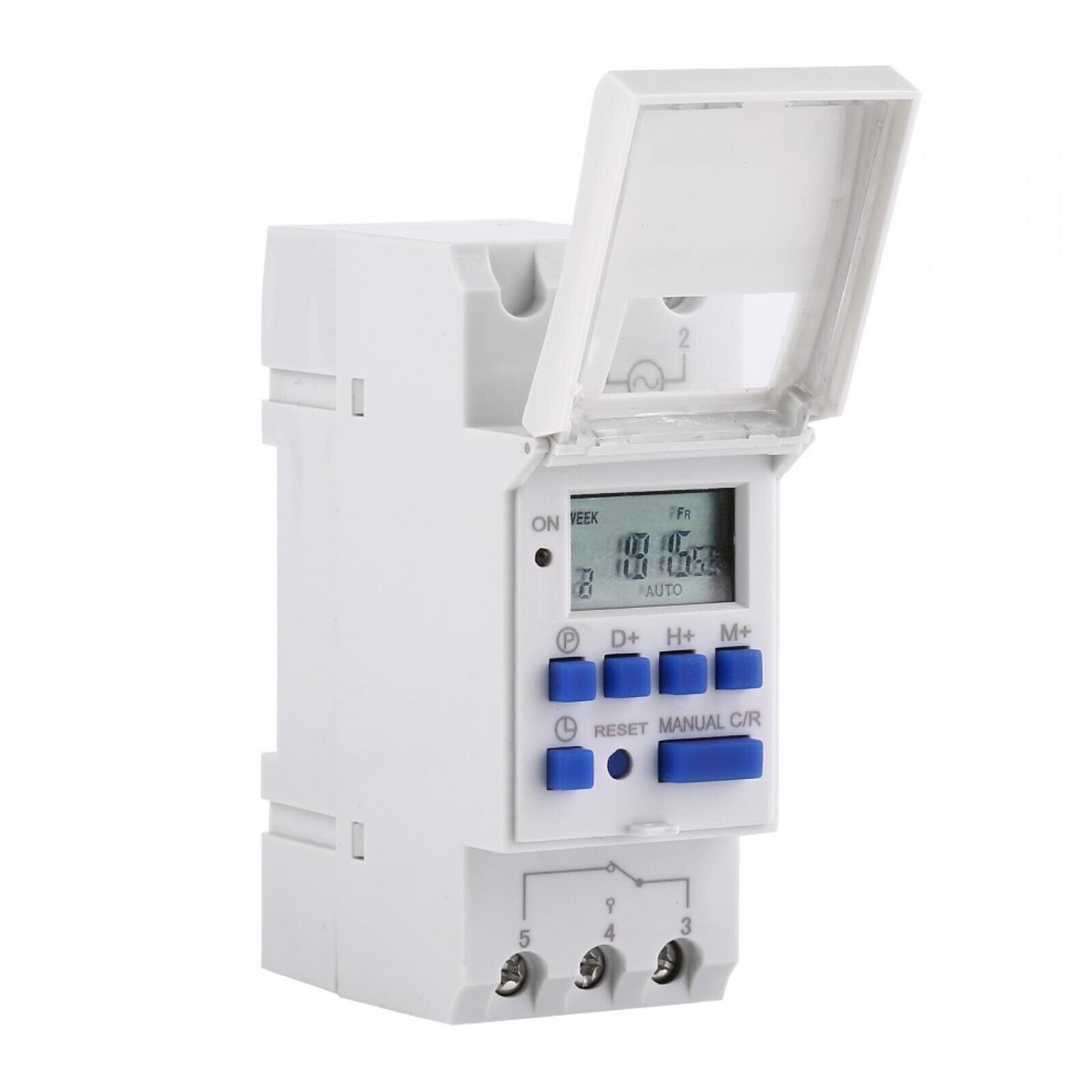 Programmateur AC 220V rail DIN avec horloge digitale pour programmation 7 jours