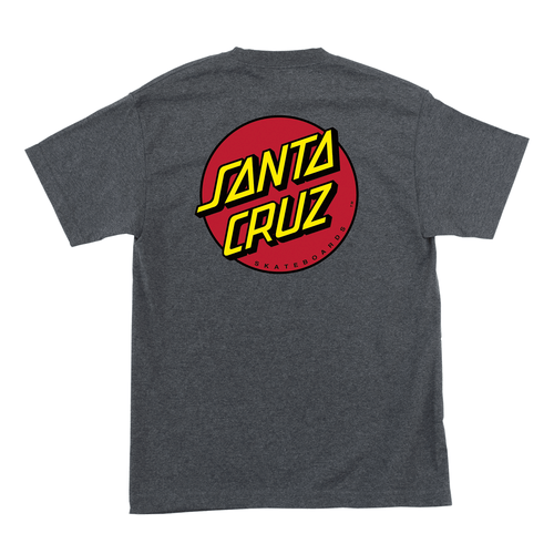 Santa Cruz Skateboard Shirt Classic Dot Charcoal Heather Mens - Picture 1 of 2