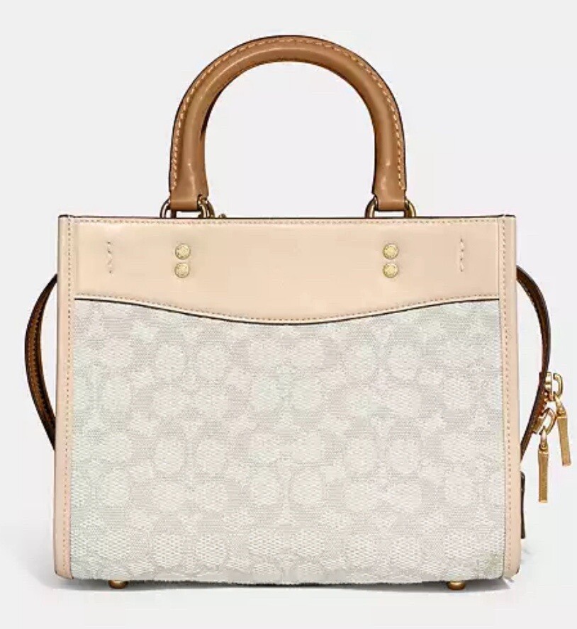Coach Rogue 25 In Signature Jacquard/Glovetanned Leather-Brass